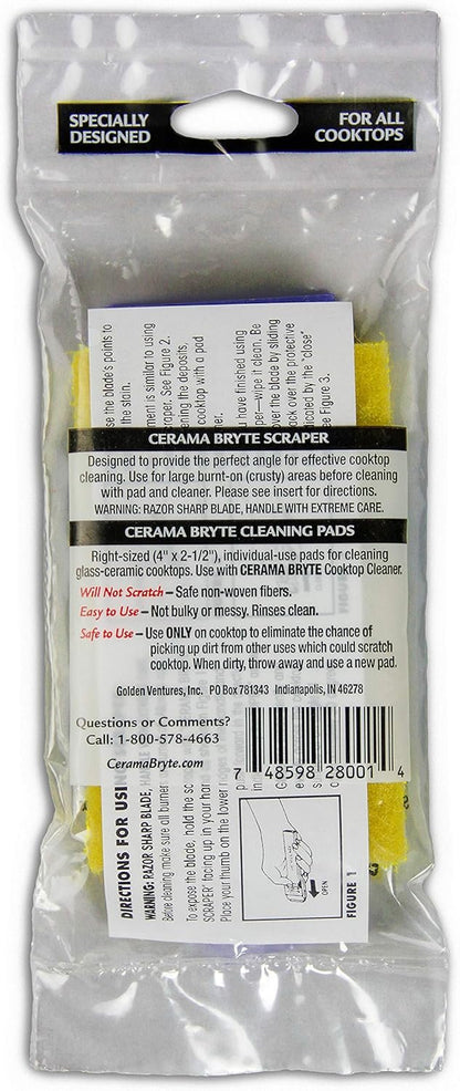 CERAMA BRYTE GVI28001, Scraper and Pad Combo, Blue