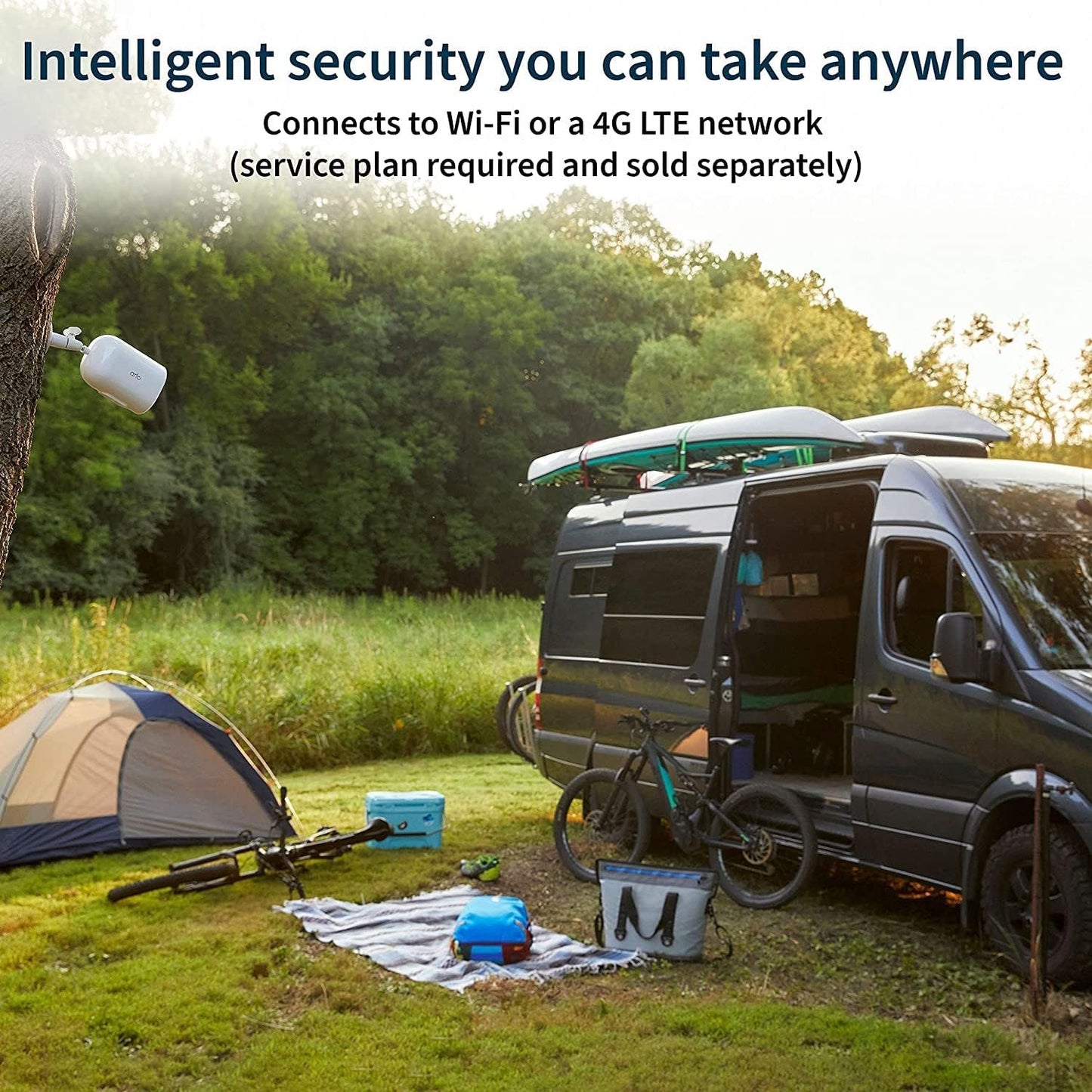 Arlo Go 2 LTE or Wi-Fi Spotlight Camera, Cellular Security Camera, No Wi-Fi Needed, Requires SIM Card and Service Plan Not Included, Outdoor Camera, Night Vision - VML2030â€‹