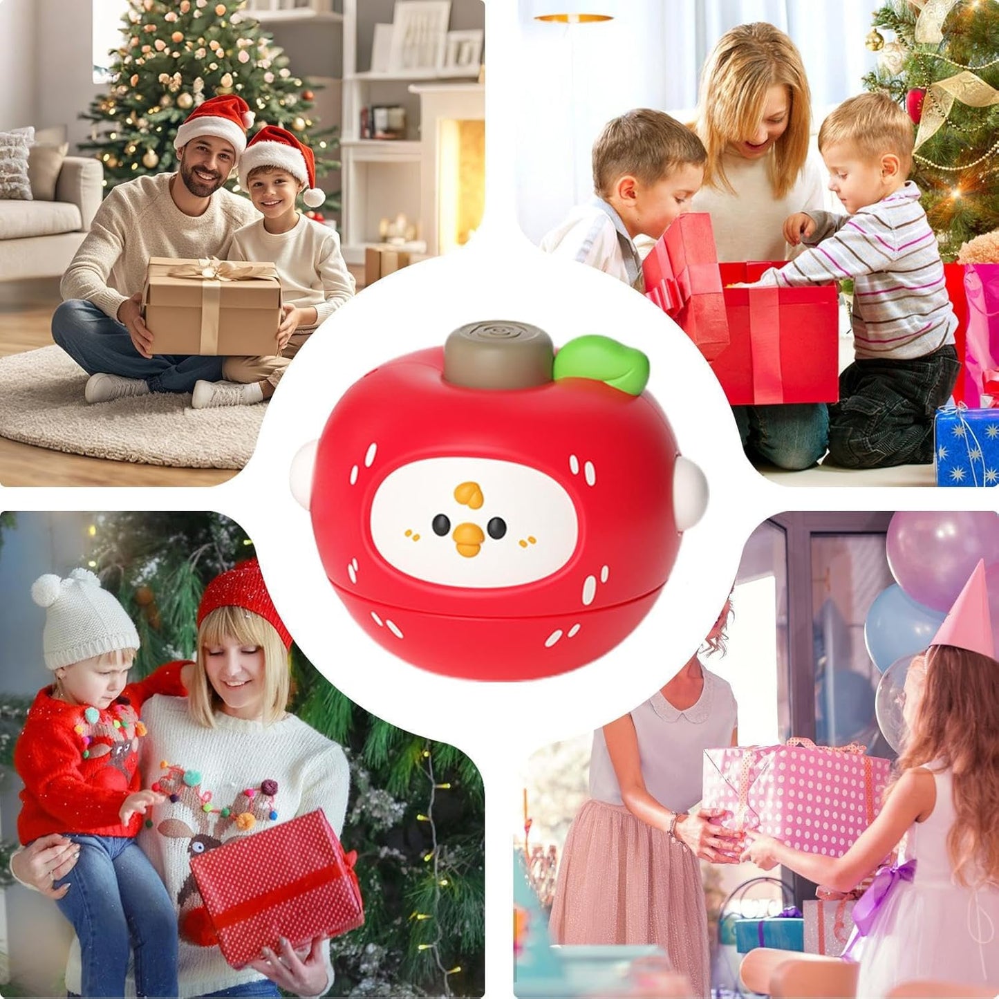 Nuytghr Rotating Top, Cartoon Fruit, 6.5x5.8x5.3cm, Learning Toy, Educational Play, Balance Game, ABS, Lightweight Build, Preschool Classroom, for Home School Activity Use