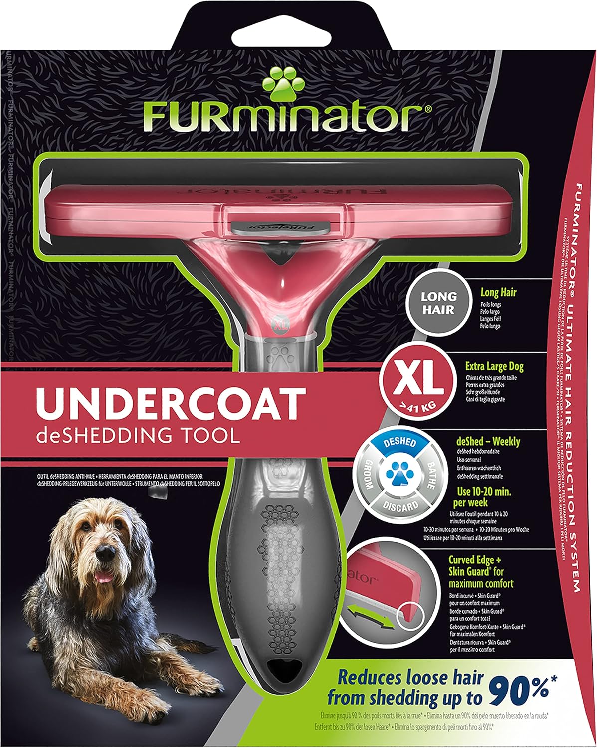 FURminator Undercoat deShedding Tool for Extra Large Long Hair Dogs Over 41 kg Clear | 4048422141167