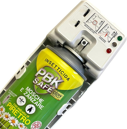 PBK Safe Clovy Home Aerosol Insecticide with Natural Pyrethrum Stop Flies and Mosquitoes, 1 Piece (3 Bottles + Dispenser)