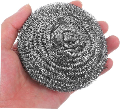 HEALLILY 6pcs Stainless Steel Scrubber for Kitchen Cleaning Heavy Duty Dish Scrubbers for Pots Pans Cast and