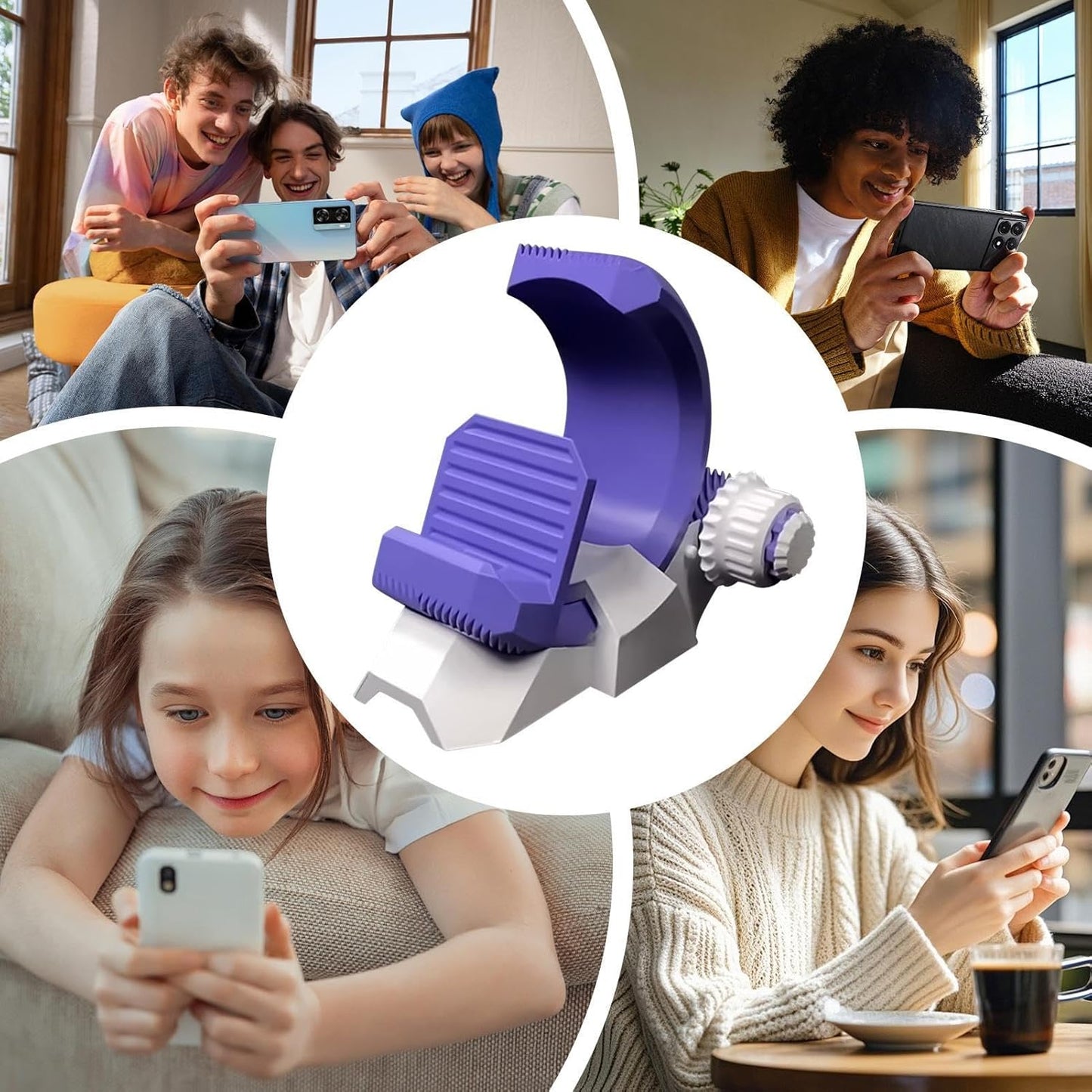 3D Printed Gear Design Desk Smartphone Holder, Portable Cellphone Dock, Stylish Mount, Adjustable Smartphone, Convenient Phone Support, Phone Stand for Travel and Outdoor Use