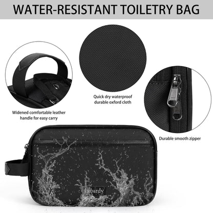 Toiletry Bag for Men and Women Portable Travel Organizer for Toiletry Accessories Lightweight Dopp Kit Water-Resistant Shaving Bag,Medium-Black