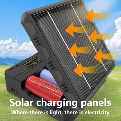 Batteries Chargers USB C Solar Battery Charging Adapter 4 Slot Case Battery Charging Case for 26650/21700/18650/18500/16340