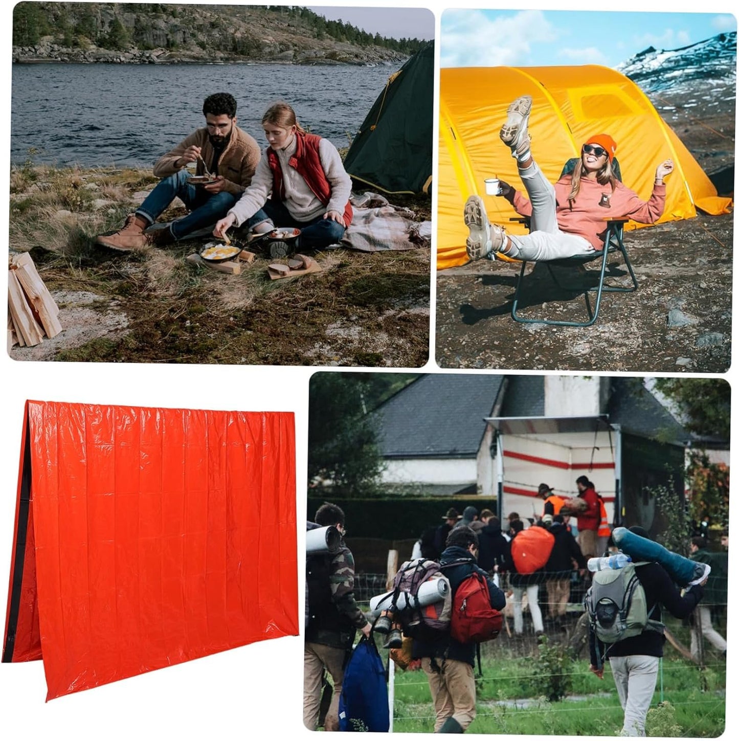 BESPORTBLE Survival Tent Emergency Blanket Portable Camping Gear Cold Weather Protection Tear-Resistant Material
