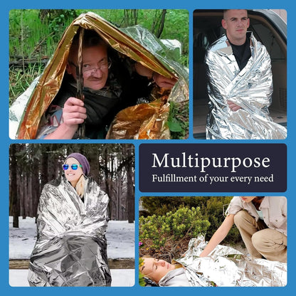 Rescue Blankets, Emergency Blanket, Emergency Thermal Blankets, Survival ReflectiveThermal First Aid Foil Blanket for Camping and Emergency Ideal for Outdoors, Survival, Hiking, First Aid (6)