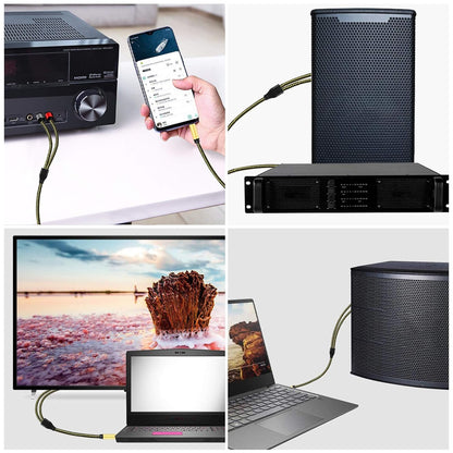 RCA Cable, 3.5mm Male to 2RCA Male Stereo Audio Adapter Cable Nylon Braided AUX RCA Y Cord for Smartphones, MP3, Tablets, Speakers, HDTV and More (0.5M/1.5Ft)