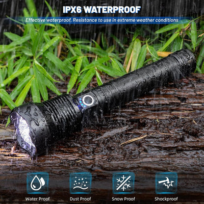 Cinlinso Flashlights High Lumens Rechargeable, 990,000 Lumens Super Bright Led Flashlight, Flash Light with 5 Modes, IPX6 Waterproof, Handheld Powerful Flashlight for Camping, Emergencies