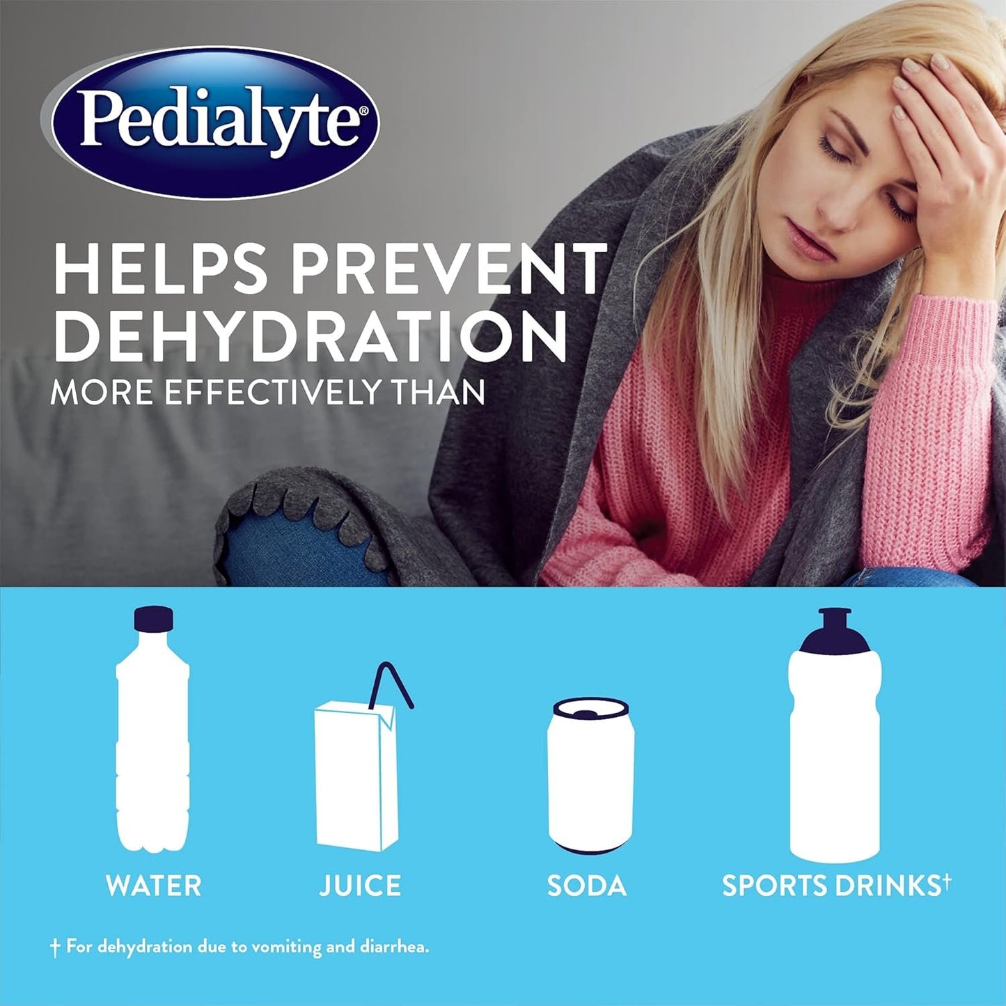 Pedialyte®, Electrolyte Popsicles For Adults & Kids, Variety Pack, 16 x 62.5 mL, Electrolyte Replacement Oral Rehydration Solution, 62.5 ml (Pack of 16)