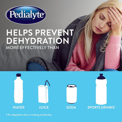 Pedialyte®, Electrolyte Popsicles For Adults & Kids, Variety Pack, 16 x 62.5 mL, Electrolyte Replacement Oral Rehydration Solution, 62.5 ml (Pack of 16)