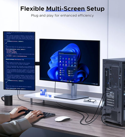 4K DisplayPort to HDMI Adapter WARRKY [Metal Case, Nylon Braided] One-Way ONLY from Display Port (DP) Computer to HDMI Screen 1080P@120Hz Converter Compatible with Nvidia, AMD. Male to Female. Passive
