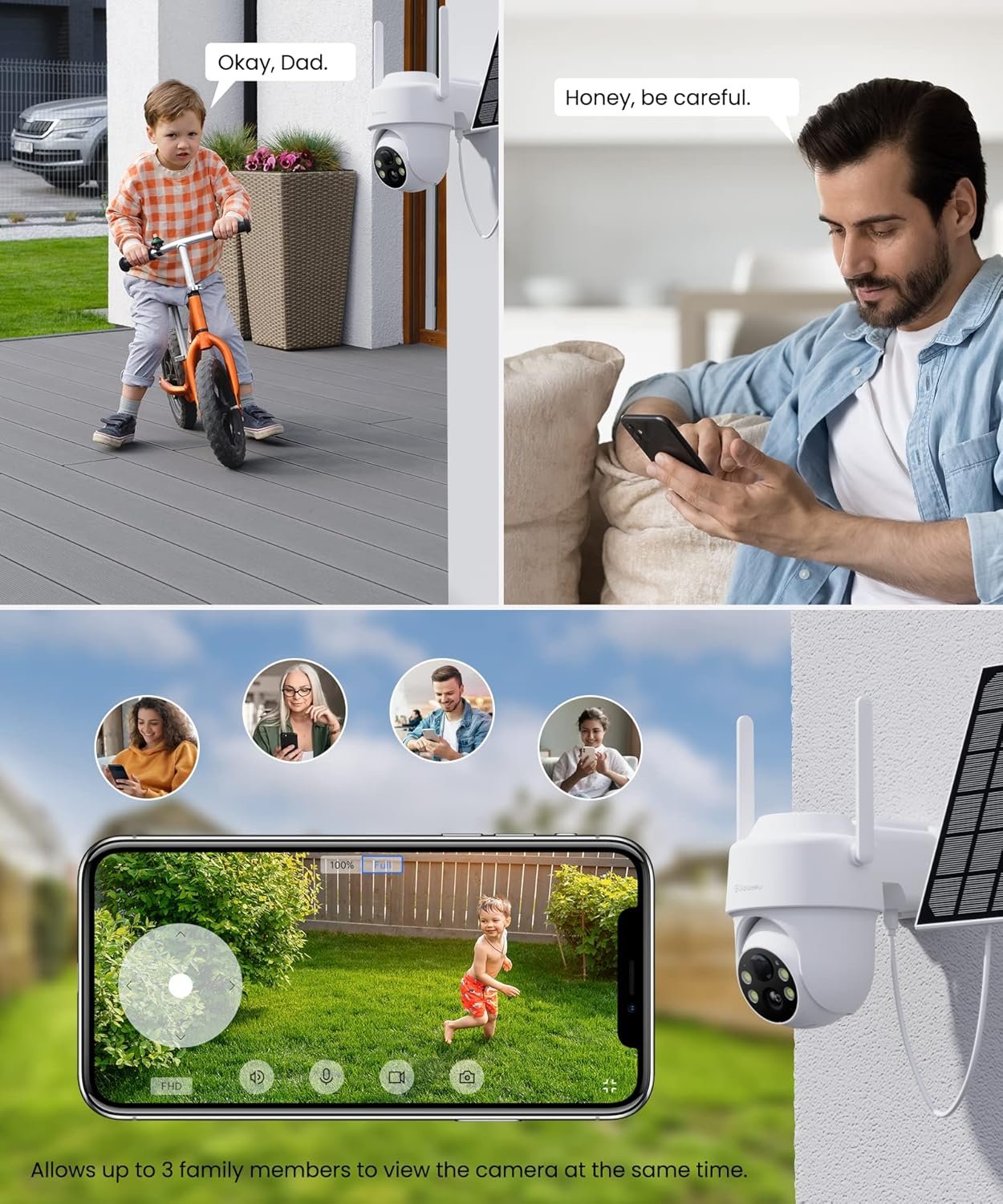 GALAYOU Solar Security Camera WiFi Wireless Outdoor, 360Â° PTZ Battery Powered Camera for Home with Color Night Vision, PIR Alert, 2-Way Audio, Compatible with Alexa/Google Home, R1