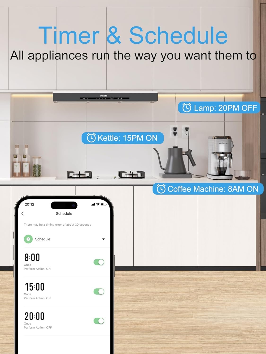 EIGHTREE Mini Smart Plug 5GHz Wi-Fi Compatible, Smart Plugs That Work with Alexa & Google Home &SmartThings, Energy Monitor, Remote Control, Timer & Schedule, Wi-Fi Plugs 15A, 4 Packs