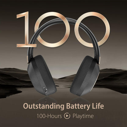 Active Noise Cancelling Headphones, 100H Playtime Headphones Bluetooth Wireless, Bluetooth Headphone Over Ear with Built-in Mic, Wireless Headphone for Travel, Home, Office, Call, Music, Meeting