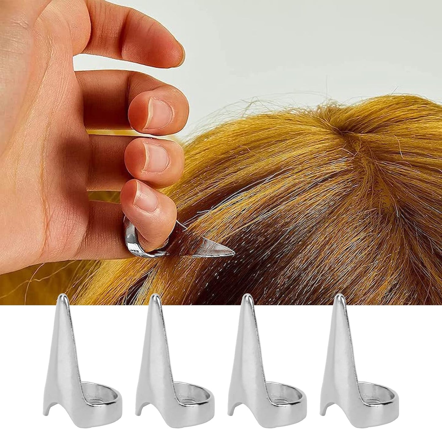 10 Pieces Hair Separation Rings, Hair Sectioning Tool, Hair Separating and Selecting Tool, Metal Hair Cutting Ring Hair Separator Ring