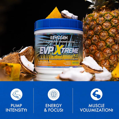 Evogen EVP Xtreme NO - Pre-Workout | Muscle Pump, Energy & Focus, Boosts Nitric Oxide | Arginine Nitrate, L-Citrulline, Natural Caffeine | Tropic Thunder | 40 Servings