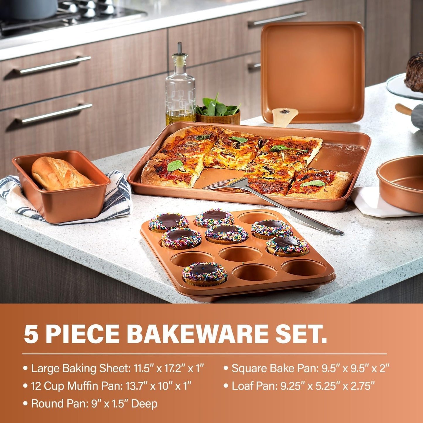 Gotham Steel Hammered Pots and Pans Set Nonstick, 15 Piece Elegant Induction Cookware Set, Long Lasting Nonstick Kitchen Set, Pan Set, Pot Set, Stay Cool Handles, Dishwasher Safe, 100% Toxin Free