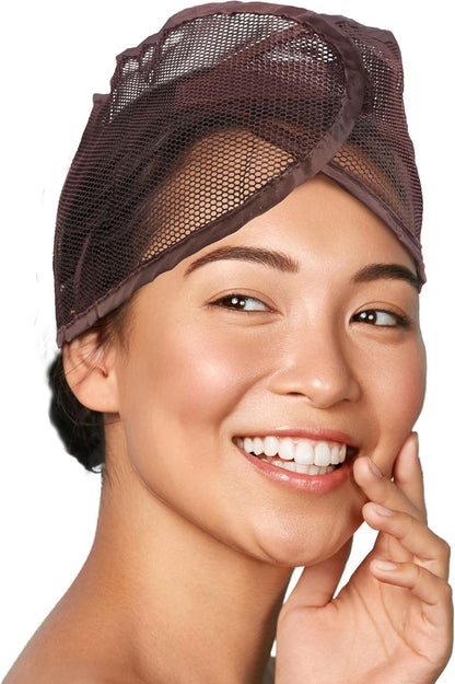 DONNA Extra Large Mesh Wrap 1pc HEADBAND, Mesh Wrap for Women’s Hair for Face Wash, Makeup Hair Accessories Headbands, 1PC BROWN COLOR