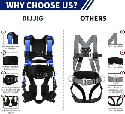 DIJJIG safety harness fall protection harness roofing harness construction harness construction harnessANSI/ASSP Compliant