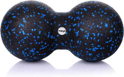 FIZYO Double EPP Massage Ball 24 x 12 cm - Large Muscle Massager for Back, Neck, Legs and Trigger Point, Physical Therapy, Yoga, CrossFit, Pilates, Recovery and Rehabilitation - Black, Blue