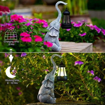 Goodeco Elephant Statue for Garden Decor with Gift Appeal - Ideal Gifts for Women, Mom or Birthday, Beautifully Crafted Outdoor & Home Decor Made Easy to Wow Your Guests (Elephant)