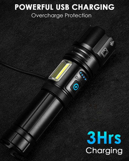 Sigoobal Flashlights High Lumens Rechargeable, 990000 Lumens Bright Flash Light, Powerful LED Flashlights, 15h Runtime, IPX7 Waterproof Flashlights for Home, Camping, 7 Modes