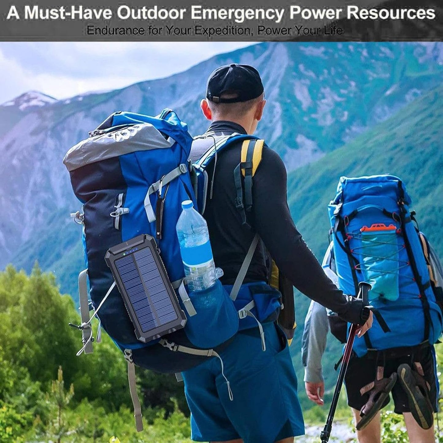 Solar Powered Charger,20000mAh Portable Solar Charger Battery Bank - Waterproof Battery Pack with Flashlight Survival Gear for Hiking, Explorer & Cell Phone