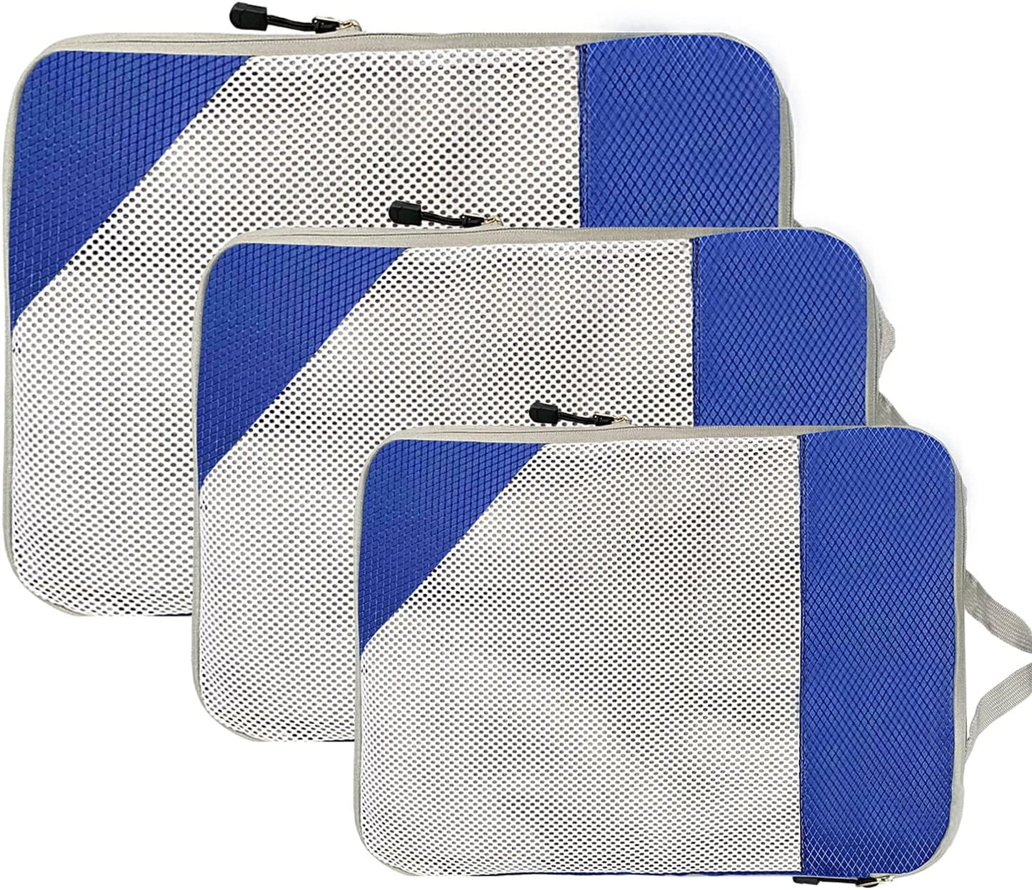 ehsbuy Compression Packing Cubes 4 Pieces for Travel Organizer Luggage Organizer Suitcase 3 Cubes + 1 Laundry Bags for Clothing Accessories