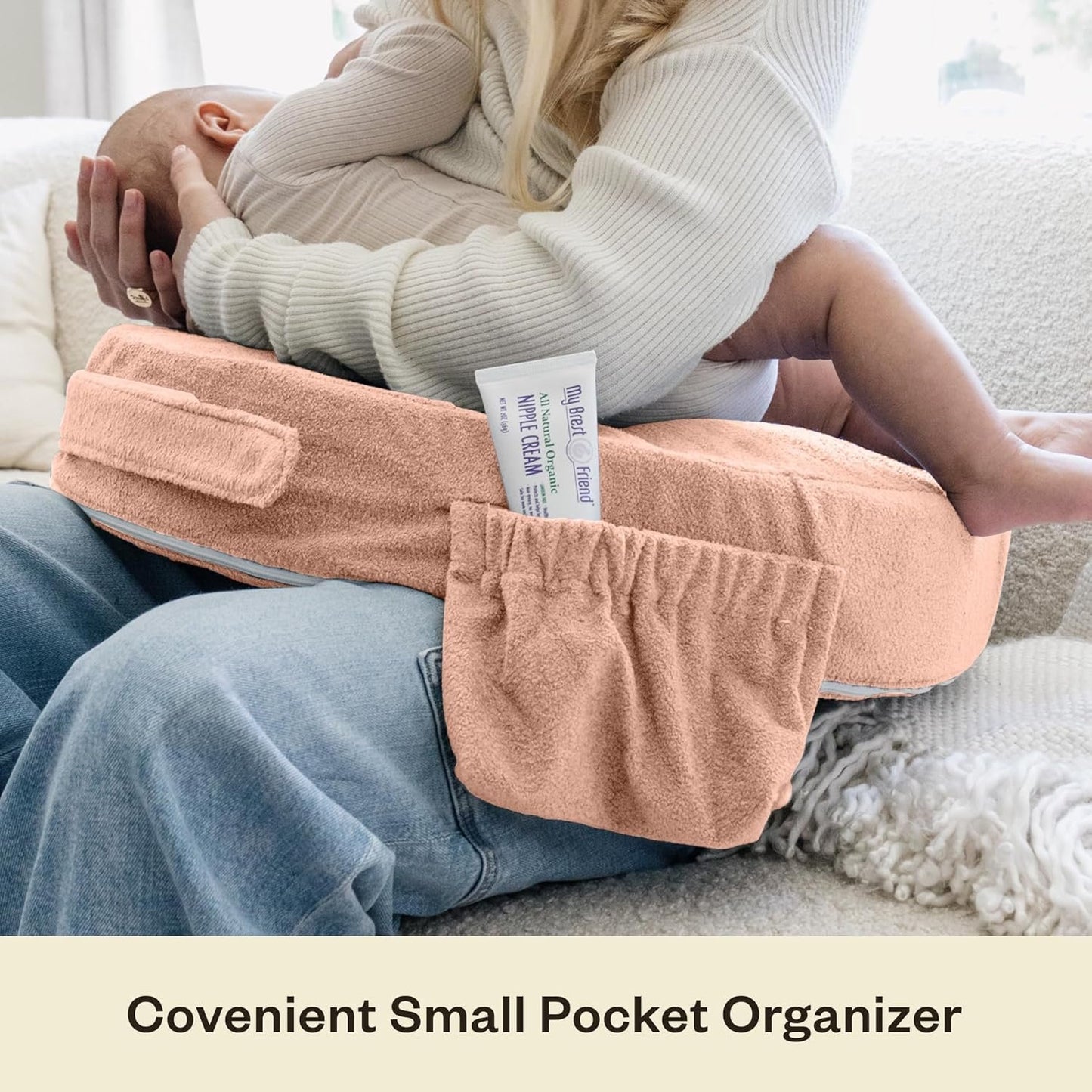 MY BREST FRIEND Deluxe Breastfeeding Pillow, Soft Rose
