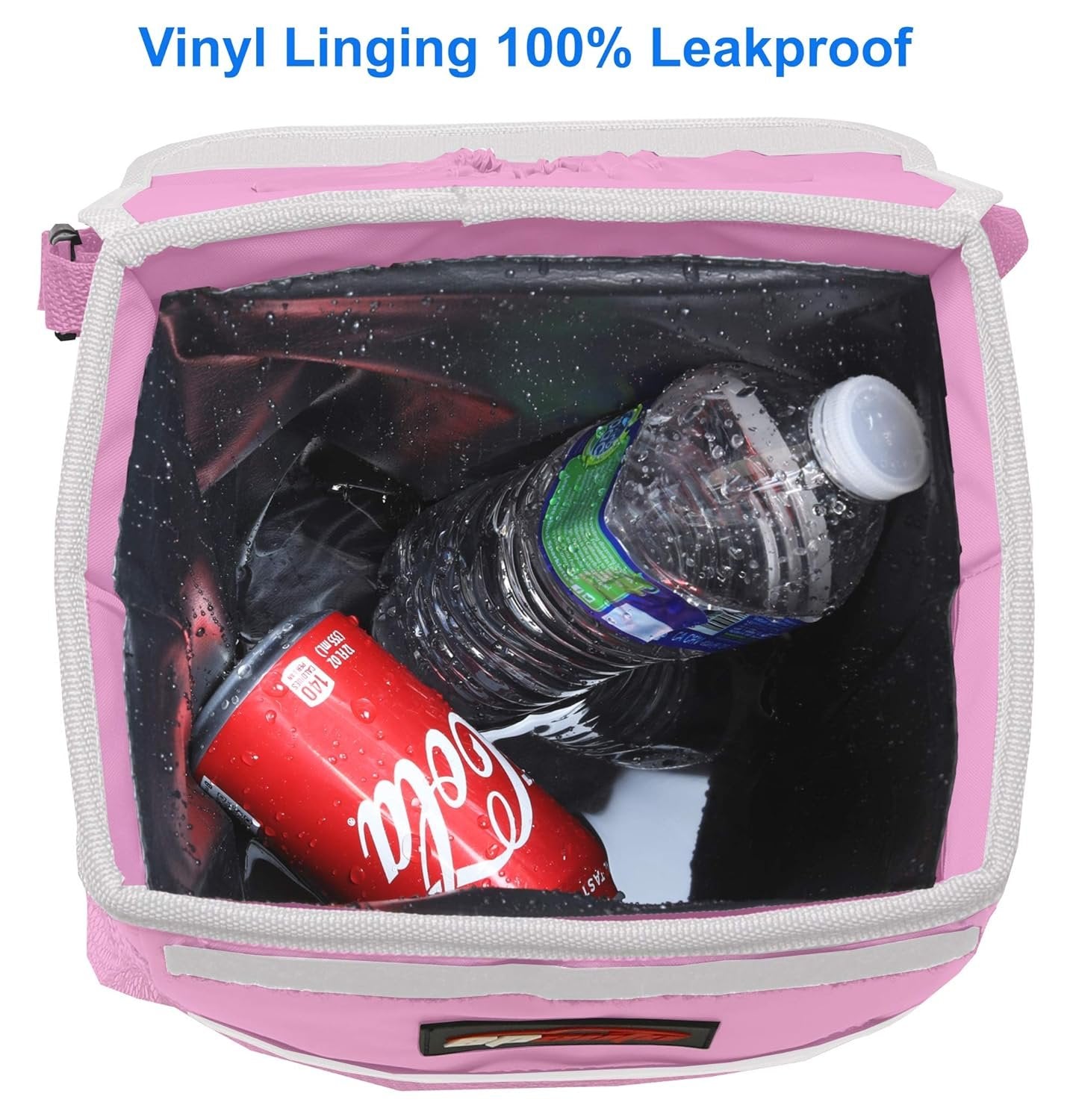 EPAuto Car Trash Can with Lid and Storage Pockets, Pink