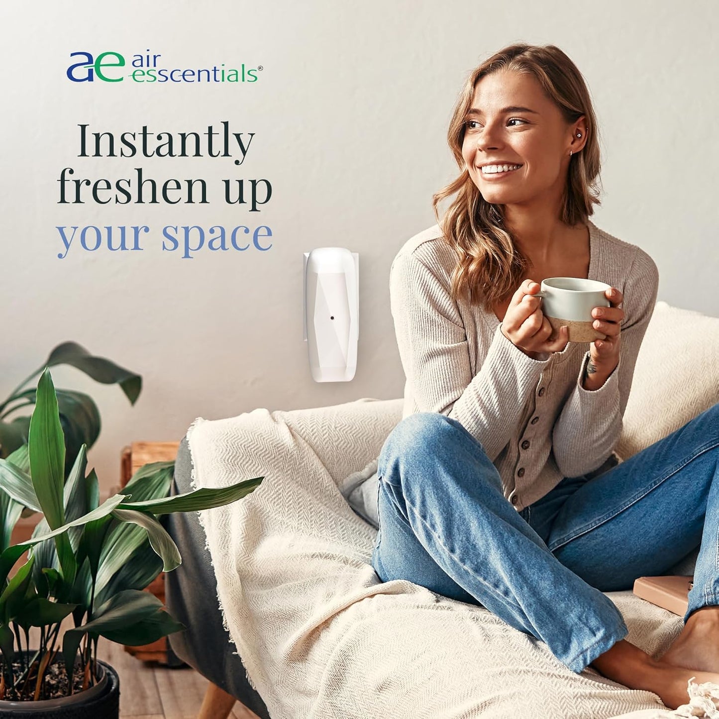 Air Esscentials The Diamond, Smart Scent Air Machine for Home & Office, Waterless Fragrance Oil Diffuser, Aromatherapy Diffuser with Oils & Bluetooth Control, Covers 500+ Sq. Ft., White