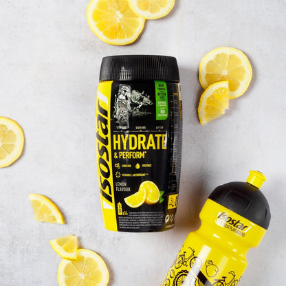 Isostad HYDRATE & PERFORM LEMON ISOTONIC DRINK POWDER with Selected Electrolytes and Carbohydrates, Ideal for Sports and Long Exercise, 400g