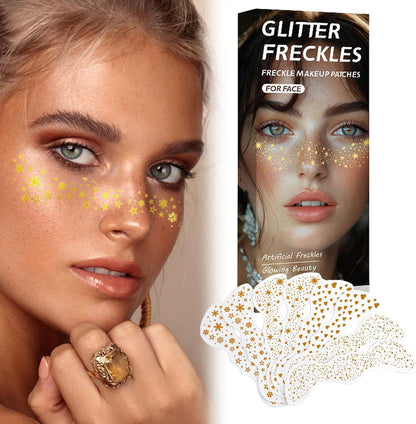 Face Glitter Stickers - Waterproof Face Jewels for Makeup, Freckles Decorations, Temporary Stickers for Concerts, Festivals, and Special Occasions, Easy-to-Apply Festival Makeup Accessories