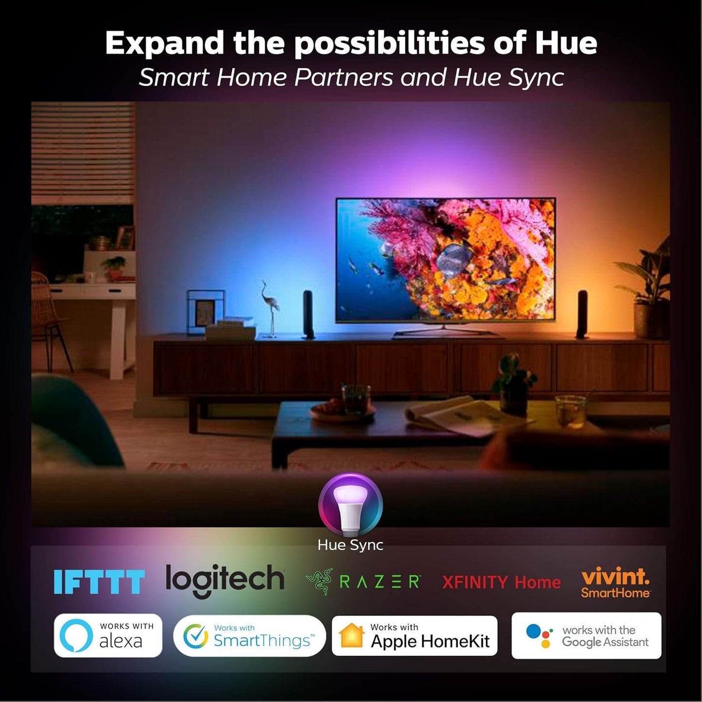 Philips Hue White and Color LED Smart Button Starter Kit, 3 A60 Smart Bulbs, 1 Smart Button and 1 Hue Hub (Compatible with Alexa, Apple HomeKit and Google Assistant)