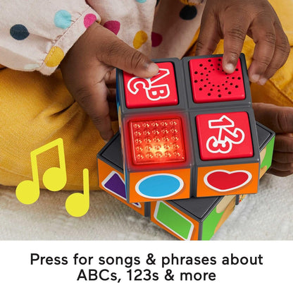 Fisher-Price Baby Learning Toy with Lights Music and Fine Motor Activities, Laugh & Learn Puppyâ€™s Activity Cube UK English Versionâ€‹â€‹