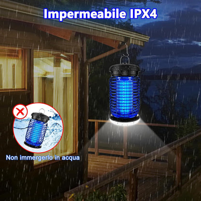 seenlast Electric Mosquito Killer Lamp, 15 W 4200 V UV Electric Mosquito Net with LED Light, IPX4 Waterproof, Non-Toxic and Ecological Mosquito Trap for Indoor Outdoor Garden (3 m Cable)