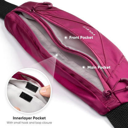 VULKIT Waist Fanny Pack Running Belt for Women Men Waterproof Bum Bag with Adjustable Buckle Elastic Strap Fits for Under 7'' Phones Hiking Walking Gift Travel Outdoors
