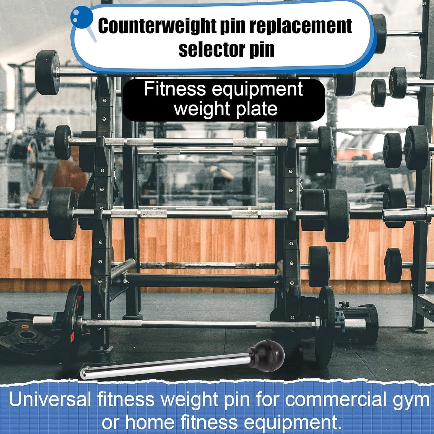 Round Weight Stack Pin, Pin Tensile 3/8 Inch Diameter 6 Inch Universal Weight Selector Pin Gym Pin Weight Machine Pin for Home Gym Exercise Machine Accessories