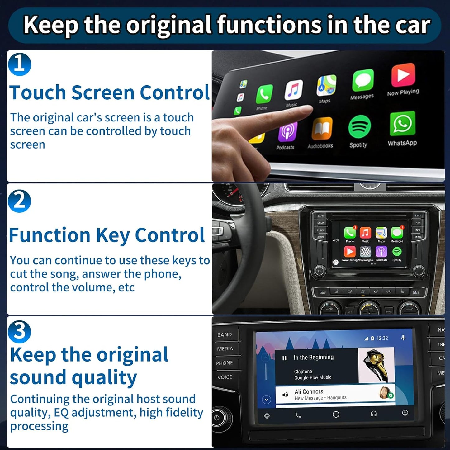 CHEERLINK Wireless Carplay Android Car and Carplay Wireless Adapter, Compatible with iOS 10+ and Android 11.0+, Mini & Stable 5.8GHz WiFi Plug & Play, (USB/Type-C)