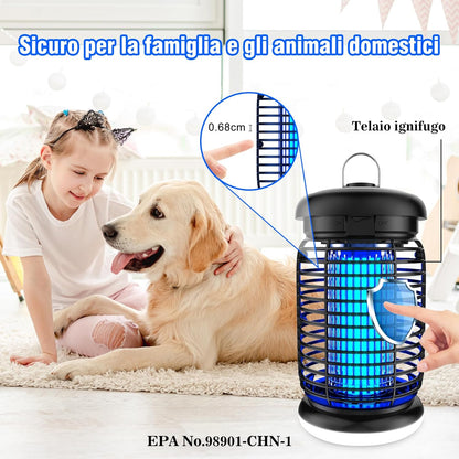 seenlast Electric Mosquito Killer Lamp, 15 W 4200 V UV Electric Mosquito Net with LED Light, IPX4 Waterproof, Non-Toxic and Ecological Mosquito Trap for Indoor Outdoor Garden (3 m Cable)