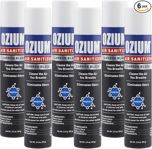 Ozium Air Sanitizer 3.5 oz Spray, Carbon Black (6)