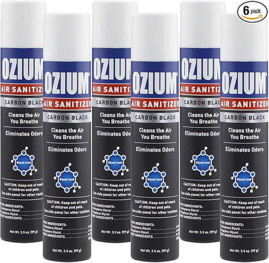 Ozium Air Sanitizer 3.5 oz Spray, Carbon Black (6)