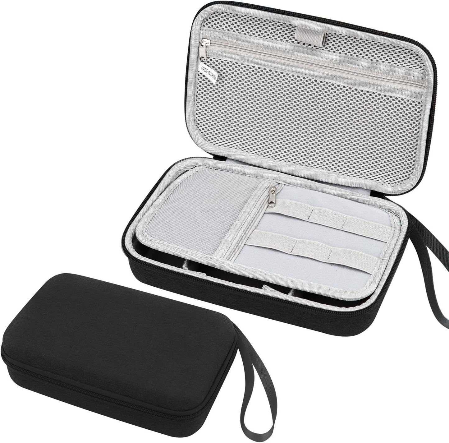Teskyer Hard Electronic Travel Organizer Case, Waterproof Portable Travel Cable Cord Organizer case Bag Pouch, for USB Flash Drive, Cords, Chargers, Phones, Earphones (Black, Large:9.0*5.7*2.55inch)