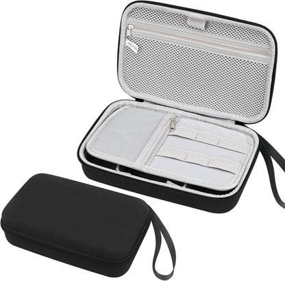 Teskyer Hard Electronic Travel Organizer Case, Waterproof Portable Travel Cable Cord Organizer case Bag Pouch, for USB Flash Drive, Cords, Chargers, Phones, Earphones (Black, Large:9.0*5.7*2.55inch)