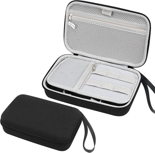 Teskyer Hard Electronic Travel Organizer Case, Waterproof Portable Travel Cable Cord Organizer case Bag Pouch, for USB Flash Drive, Cords, Chargers, Phones, Earphones (Black, Large:9.0*5.7*2.55inch)