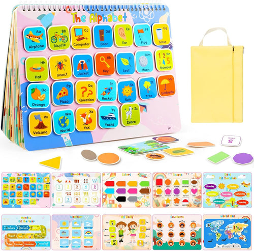 Foayex Montessori Toys for Toddlers Learning - Reusable Preschool Activity Books, Pre-Assembled Sticker Book for Kids 2-4, Educational Toy for Toddler, Birthday Gifts for 2+ 3 4 5 Year Old Girls