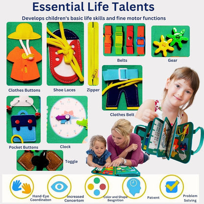 Hohhoo Busy Board, Sensory&Montessori Toys for Toddlers, Preschool Learning&Education Activity Table,Quiet Book for Kids&Autism, Travel Toys for Babies, Birthday Gifts for Boys&Girls 34567 Old Year