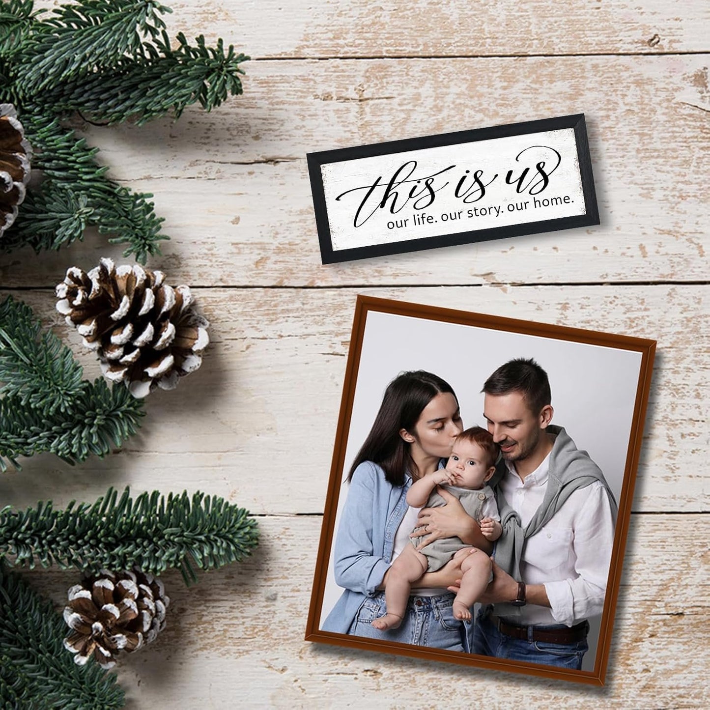 This Is Us Wall Decor: Decorations For Family Photo Wall - Rustic RV/Home Decor Signs - Family Wall Decor For Living Room Bedroom