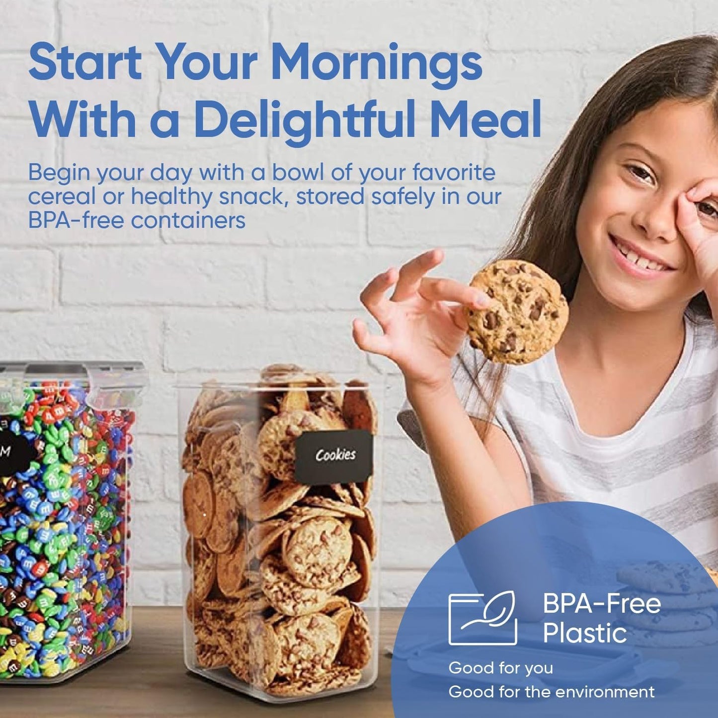 Chef's Path Airtight Food Storage Containers Set - 12 PC/Small Size - 2L- Kitchen Pantry Organization - BPA-Free Plastic Canisters - Includes Labels - Marker and Spoon Set